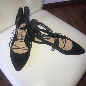 Jessica Simpson- Strappy Black Flats